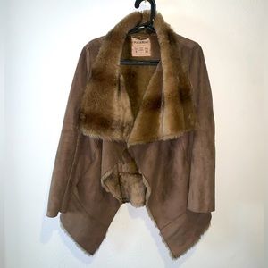 Pull and bear faux fur jacket